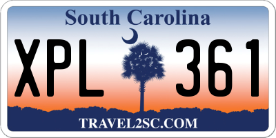 SC license plate XPL361