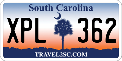 SC license plate XPL362