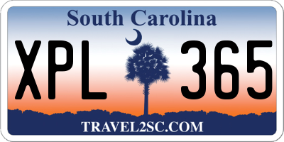 SC license plate XPL365
