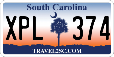 SC license plate XPL374