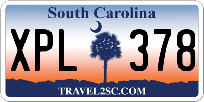 SC license plate XPL378