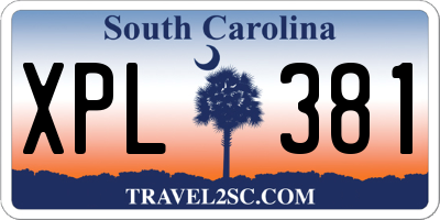 SC license plate XPL381