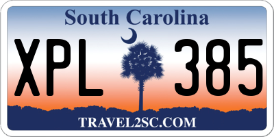 SC license plate XPL385