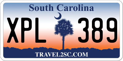 SC license plate XPL389
