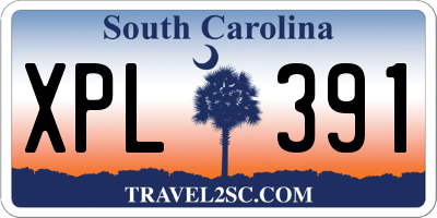 SC license plate XPL391