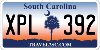 SC license plate XPL392