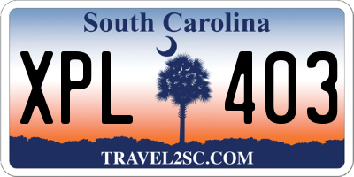 SC license plate XPL403