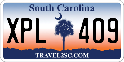 SC license plate XPL409