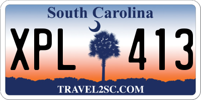 SC license plate XPL413