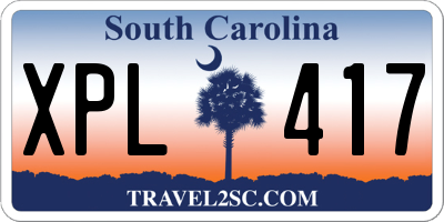 SC license plate XPL417