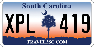 SC license plate XPL419