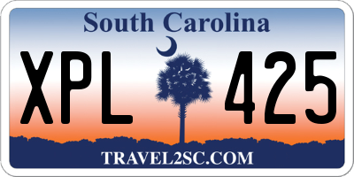 SC license plate XPL425
