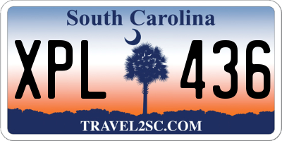 SC license plate XPL436