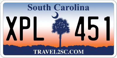 SC license plate XPL451