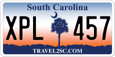 SC license plate XPL457
