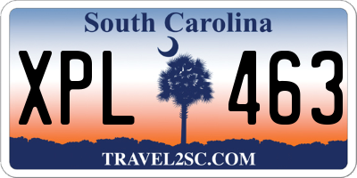 SC license plate XPL463