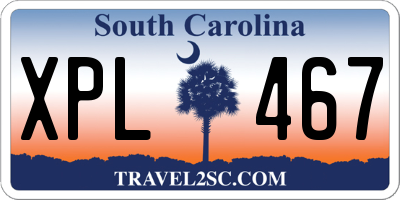 SC license plate XPL467