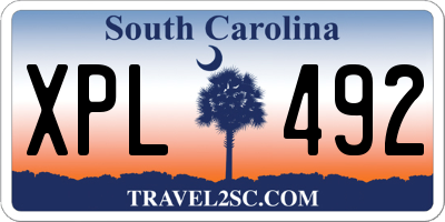 SC license plate XPL492