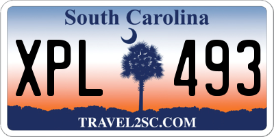 SC license plate XPL493