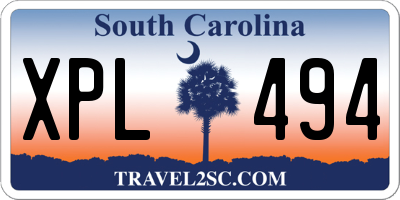 SC license plate XPL494