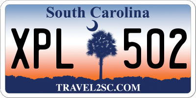 SC license plate XPL502