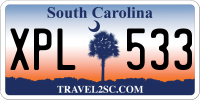 SC license plate XPL533