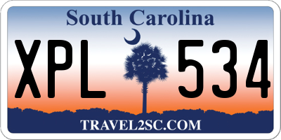 SC license plate XPL534
