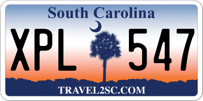 SC license plate XPL547