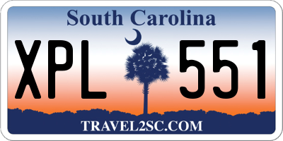 SC license plate XPL551