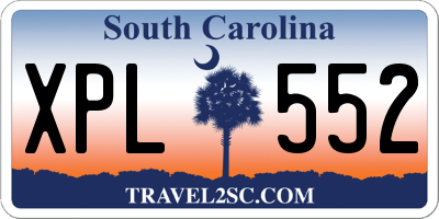 SC license plate XPL552