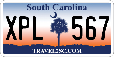 SC license plate XPL567