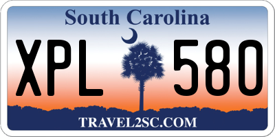 SC license plate XPL580