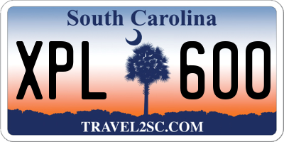 SC license plate XPL600