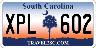 SC license plate XPL602