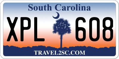SC license plate XPL608