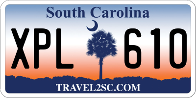 SC license plate XPL610