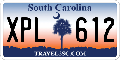 SC license plate XPL612