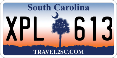 SC license plate XPL613