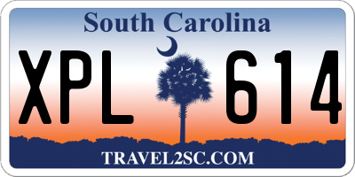 SC license plate XPL614