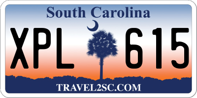 SC license plate XPL615