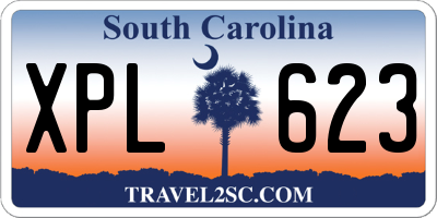 SC license plate XPL623