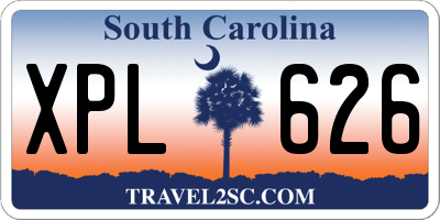 SC license plate XPL626