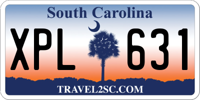 SC license plate XPL631