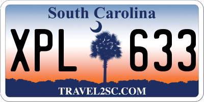 SC license plate XPL633