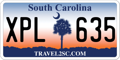 SC license plate XPL635