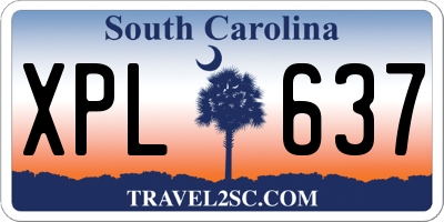 SC license plate XPL637