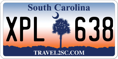 SC license plate XPL638
