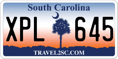 SC license plate XPL645
