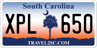 SC license plate XPL650