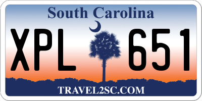 SC license plate XPL651